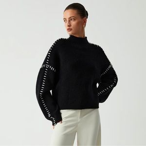 Commense Shift the Focus Oversized Mock Neck Sweater, New with Tags